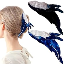 2 PCS Whale Hair Clips Whale Claw Clip Animal Shape Hair Jaw Clips Animal Acetate Cute Claw Clip Big Jaw Clips for Women Thick hair Thin Hair