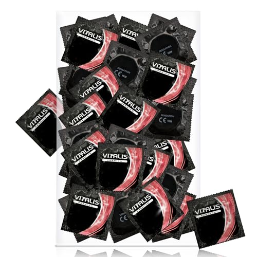 VITALIS 100 Kondome Pack Sensation mit Riefen & Noppen Nennbreite 53 mm 100 Premium genoppt mit Riefen