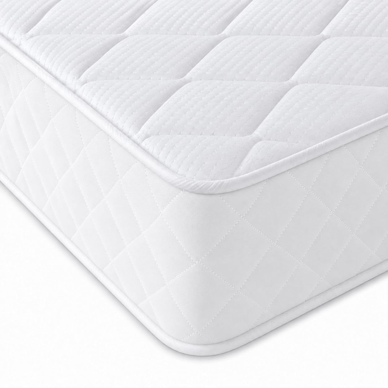 The Sleep People Unisex White Diamond Spring Memory Foam Open Coil Mattress: Single