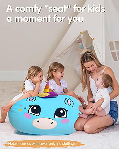 Aubliss Unicorn Stuffed Animal Storage Bean Bag Chair Cover For Girls, Toddlers-2 Pack #TOP3
