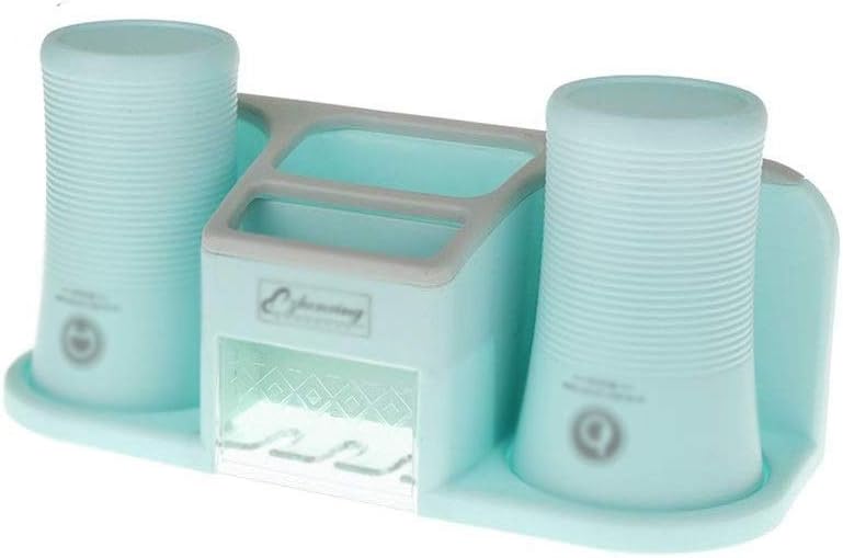3 in 1 Toothbrush Holder Wall Mounted with 2 Cups Set with Home Dormitory Bathroom Use (Color : C) (B)