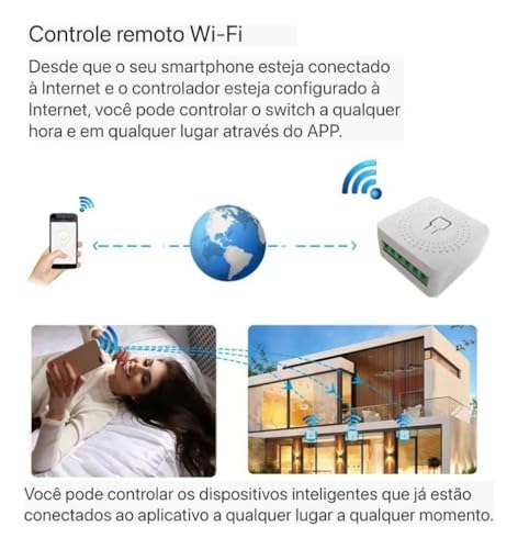 Kit 6 Mini Interruptor Inteligente Smart Switch 16a Wifi Automação Alexa Google