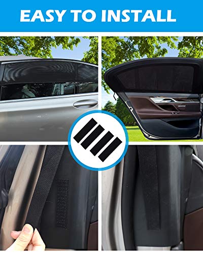 Tevlaphee Auto Sonnenshutz Kinder Universal Sonnenblende Auto Netz Sonnenschutz Auto Baby mit Zertifiziertem UV für Seitenfenster Meshmaterial Schützt Mitfahrer, Baby, Kinder Haustiere (XL)