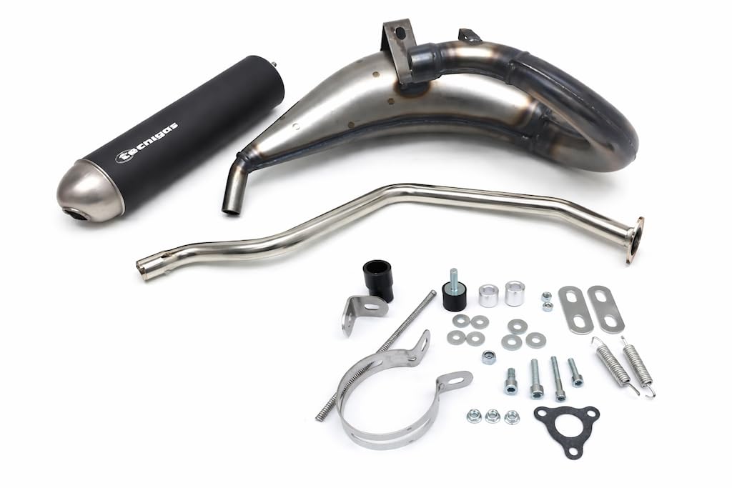 Sportauspuff ENOX Steel mit ABE passend für Yamaha DT 50, Malaguti XSM XTM, Motorhispania RYZ, MBK X-Limit, P.eugeot XPS | Auspuff mit Leistungssteigerung & Racingsound