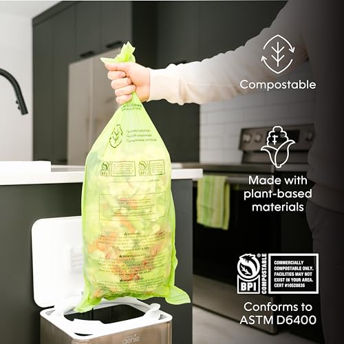 Compost Genie I000715 Kitchen Compost Bin, White Stainless-Steel Large, 3.6 Gallon, Indoor Odorless Composting thumb #4