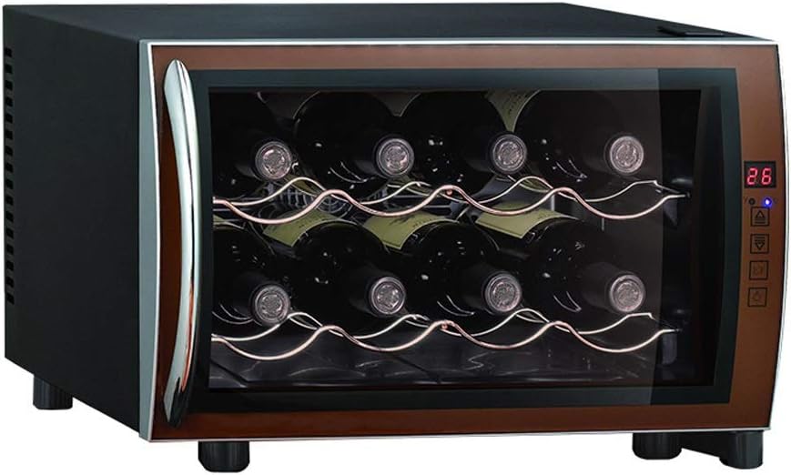 Wine Silent 8 Bottle Wine Refrigerator - Freestanding Touchscreen Wine Cooler Small thermoelectric Wine Cooler - Red Wine Constant Temperature and Huty Intelligent Electronic chip