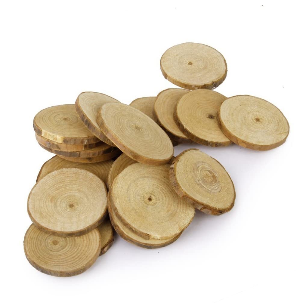 Gadpiparty 40piezas Discos De Madera Natural Para Manualidades y Decoración De Bodas Para Centros De Mesa y Proyectos