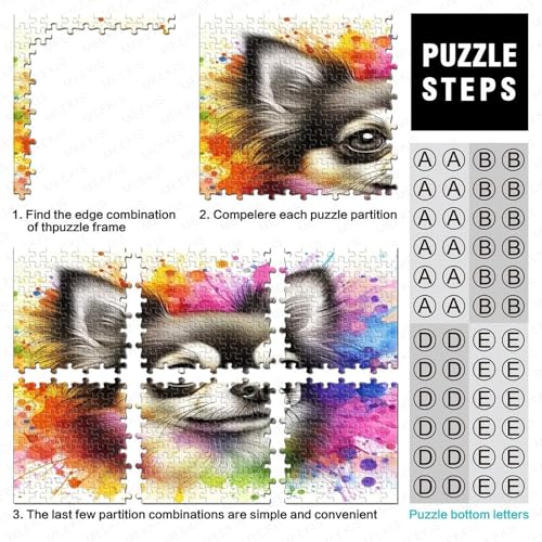 Puzzle de 1000 piezas para adultos con diseño de perro de pelo largo y estilo artístico 4