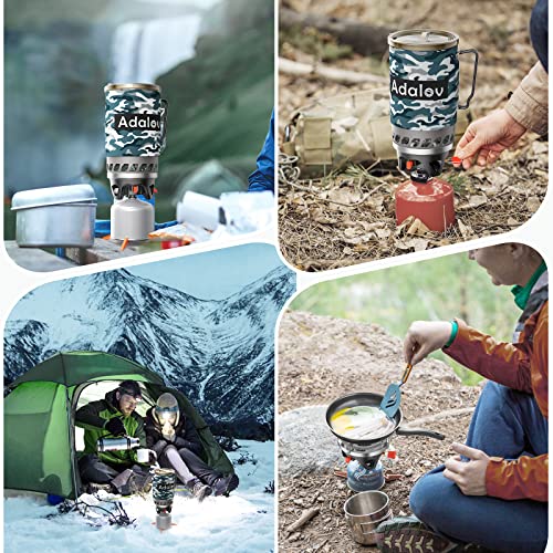 Backpack Stove, Adalov [2023 Newest Upgrade] Backpack Camping Stove[1.4L].Boils In Just [1.8Min],Outdoor Propane Camp Cooking Gear,Portable Pot/Jet Burner Set,For Backpacking,Hiking #TOP5