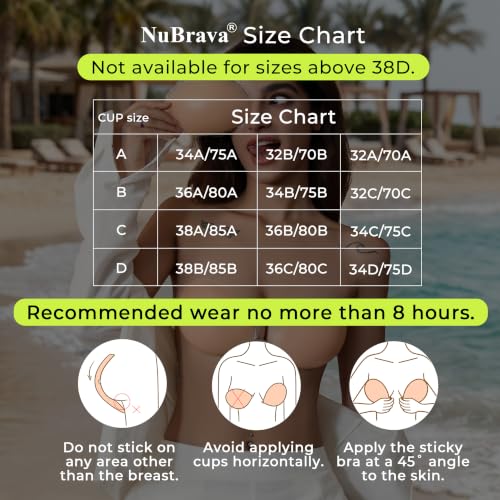 Image of Sticky Bra Push up, Invisible Strapless Adhesive Bra
