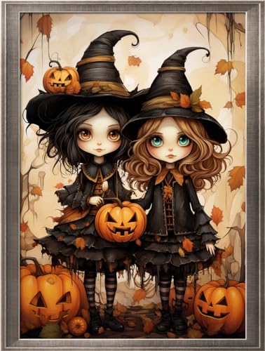 Image of Leczany Cross Stitch Stamped Kit for Adults - Magic Little Girl | DIY Embroidery Starter Patterns Craft Kit Needlepoint for Beginner | 11CT, 3 Strands | 13x17.2 inches
