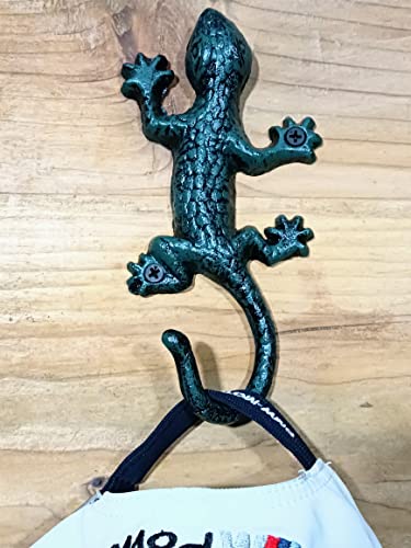 Hwhp Zone - Gecko Wall Hooks Decorative Cast Iron Animal Gecko Shape Hooks Wall Mounted For Home Office Foyer Hallway Pool Garden Garage Indoor Outdoor Used, Hand Made, Gifts. #TOP3