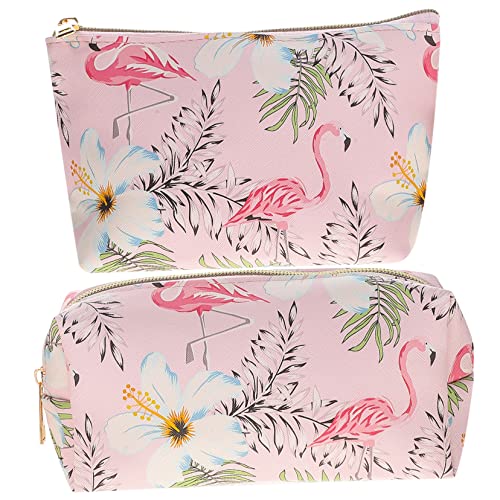 minkissy 2Pcs Flamingo Cosmétique Organisateur De Bijoux pour Boîte De Maquillage Organisateur Grandes Trousse De Toilette De Voyage Mini Trousse De Maquillage Cover