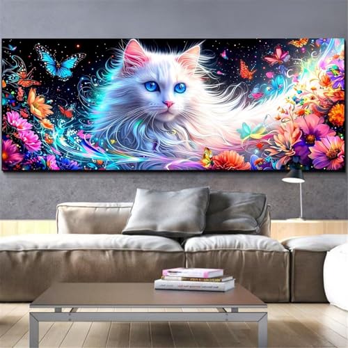 Loisirs Créatifs Adultes Broderie Diamant Chat Fleur 70x200cm