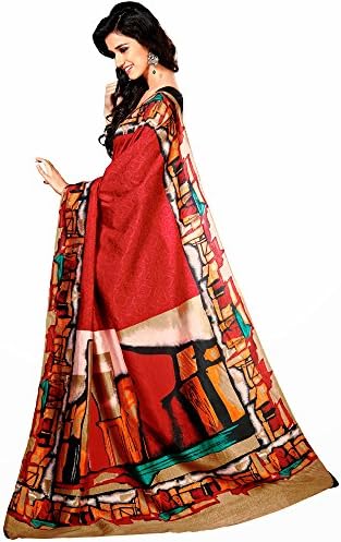 Shree Designer Sarees Women's Multi Colour Cotton Silk Saree With Unstitched Blouse