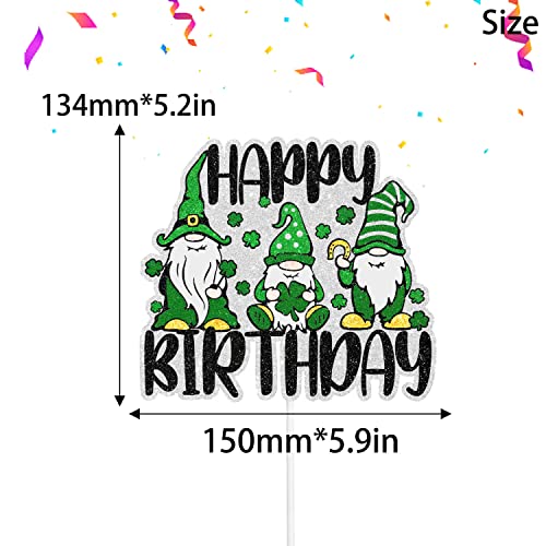 Happy Birthday Cake Topper - Perfect For St. Patrick's Day Holiday Parties, Lucky Clover Themed Birthday Parties This Is A Gnome And Clover Decoration That Any Boy Or Girl Will Love -Sugargera #TOP1