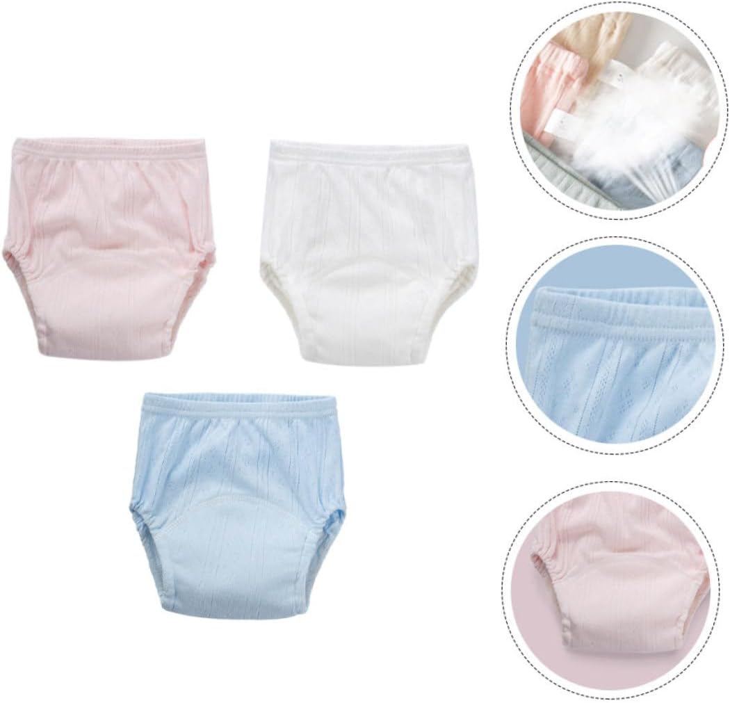 HEMOTON 3pcs Potty Training Pants Baby Training Underwear Toddler Training Underwear Potty Training Underwear Kid Potty Toddler Training Pants New Born Diapers for Nappy Baby Briefs Cotton