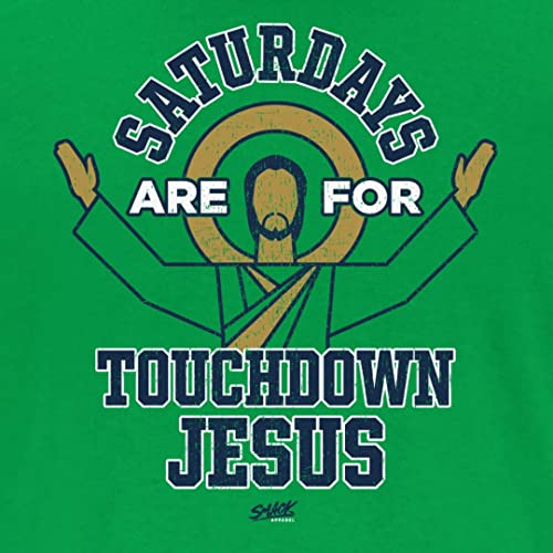 SMACK-APPAREL-TALKIN-THE-TALK-Saturdays-T-Shirt-for-Notre-Dame-College-Fans-SM-5XL-Irish-Green-Short-Sleeve-Medium