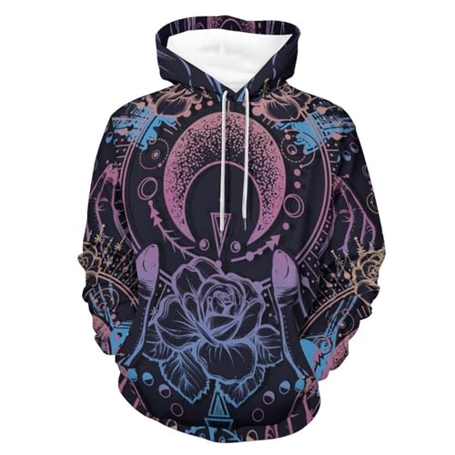 Hoody sweatshirt Mandala haut de gamme, finitions soignées pour homme et femme