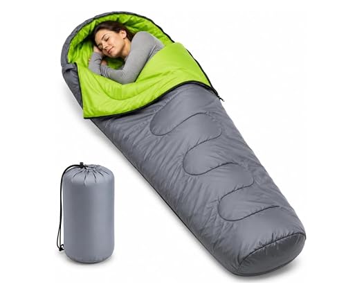 Mummy Sleeping Bag for Camping, Hiking & Backpacking – 3-Season Spring, Autumn & Winter Sleeping Bag for Adults, Teens & Kids