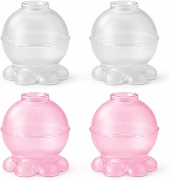 4pcs Mini Silicone Cupping Therapy Set or Nipple Corrector, Suction Puller for Breastfeeding Support, Nipple Suction Device for Massage & Cupping Therapy White & Pink