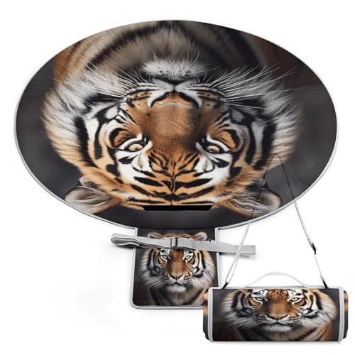 R&e wasserdichte Picknickdecke, Tiger-Druck, Outdoor, faltbare Picknickmatte für Camping, Strand, Graspark