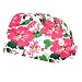 Red Flowers 2 Pieces Unisex Working Caps with Buttons Adjustable Bouffant Hats Tie Back Caps