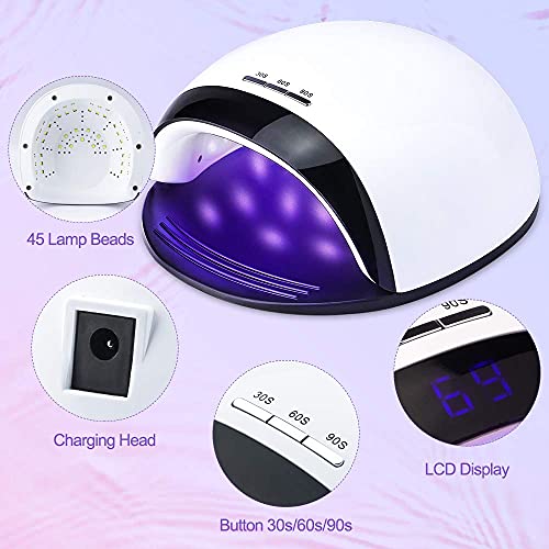 120W(max) Nageltrockner Lampe, UV LED Nagellampe, Nagellampe mit 30/60/90 Timer Einstellungen Professionelle Nail dryer… – Bild 4