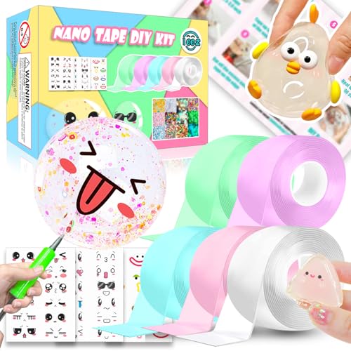 Nano Tape Bubble Kit,Toys for Girls,Cute Stuff for Girl,Cool Stuff for Kids,DIY Craft Kit,Fun Toys for Kids,Gifts for Girls Boys 4, 5, 6, 7, 8, 9, 10, 11, 12 Years Old,5PCS (2&1.2)