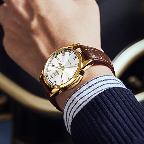 Thin Watches For Men Stainless Steel Quartz Inexpensive Watches Water Resistant Luminous Hands Classic Men Wristwatches With Day Date Diamond Dial Premium White Men's Dress Watches Easy To Read Reloj #TOP2