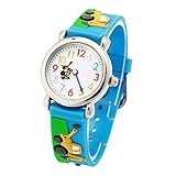 Mixe First Time Teacher Boys Girls Children Kids Analog Wrist Watch Cartoon 3D Band Environment Friendly Silicone (Truck)