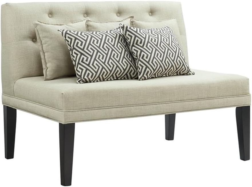Picket House Furnishings Mara Loveseat with Five Pillows in Beige