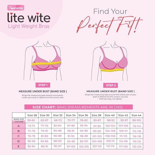 Image of Tweens Lite Wite - Minimiser Medium Padded Cotton Lycra Bra (Plus Size) - Triple Hook - Full Coverage - Wirefree - Seamless T-Shirt Bra