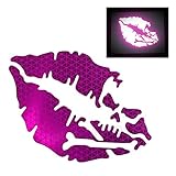customTAYLOR33 High Intensity Reflective Vinyl Death Kiss Skull Crossbones Lips Decal Bumper Sticker - Cars, Motorcycles, Helmets, Wind Screens, laptops, cellphones, (SE Purple, 3 inch Wide, Pair)