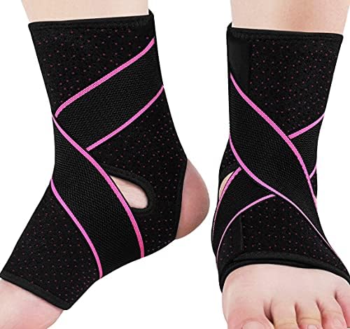 Ankle brace, 2PCS Adjustable Ankle Braces for Women & Men, Ease Swelling, Provides Effecitve Ankle Support Protection, Skin Friendly and Breathable Ankle Brace for Sprained Ankle, Speed Recovery