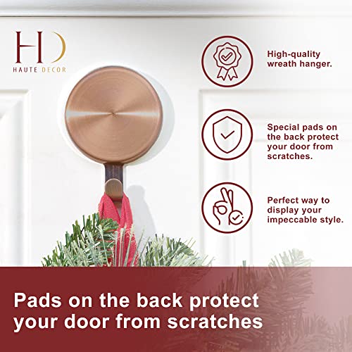 Haute Decor Attract Magnetic Wreath Hanger - 2 Pack (Copper) - For Metal Doors And Single-Pane Glass Doors And Windows #TOP2