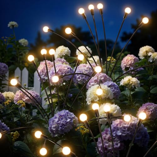 Outdoor Solar Lights Waterproof (2 Pack, 20 LED), Fairy Garden Decor, Fairy Tale Courtyard Decor, Firefly Lights, Solar Garden Lights, Solar Landscape Lights, Gifts for Women Who Have Everything - image 1
