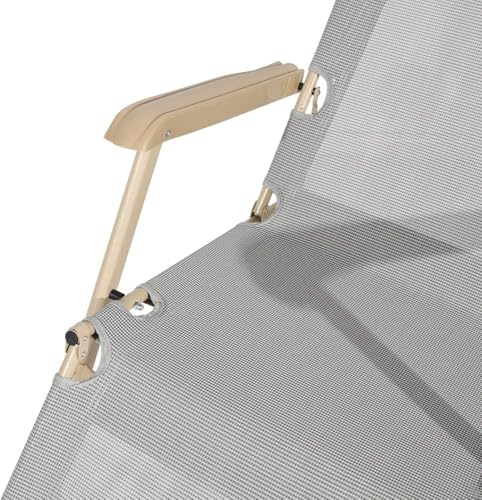 Chaise longue pliante portable de camping avec dossier réglable confortable - 4