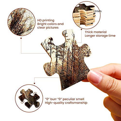 Wozuiban Adult Puzzle Classic Jigsaw Puzzle 1000 Pieces Wooden Puzzle Diy Forest Map Bear Modern Home Decor Unique Gift Intellectual Game 75X50Cm #TOP3
