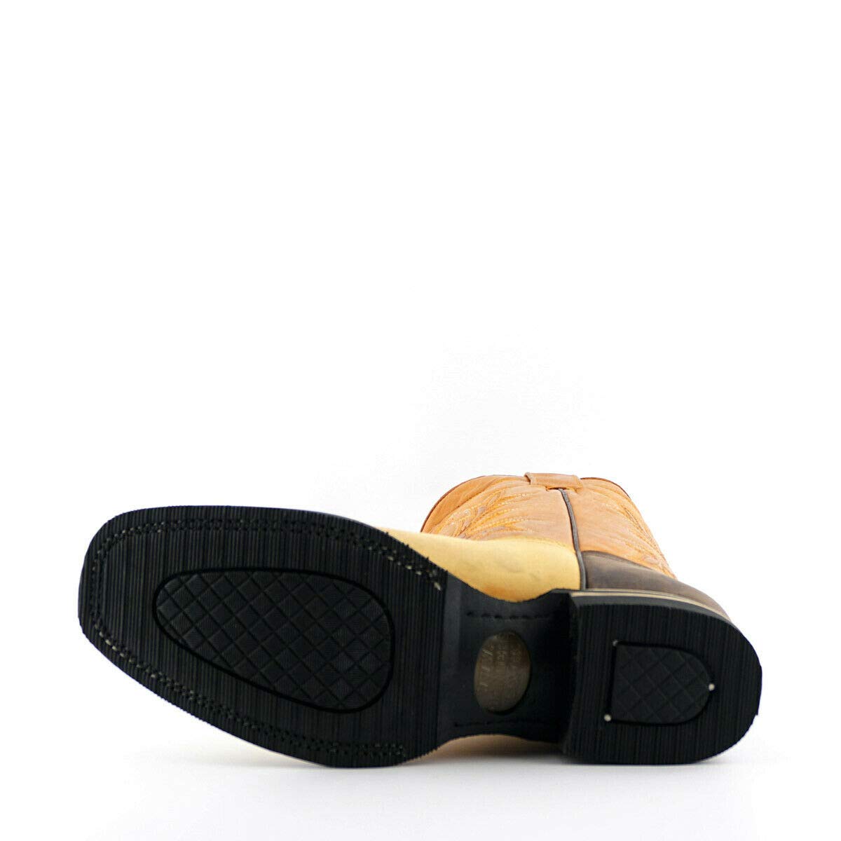 Grinders El Paso Stivali Unisex Altezza Polpaccio di Pelle Marrone Chiaro Stile Cowboy
