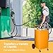 30 gal Fuel Caddy, Fuel Tank with Manual Transfer Pump for Gasoline & Diesel, Durable 4-Wheel Design, Mobile Fuel Storage for Cars, Trucks, Boats, Lawn Mowers, Orange