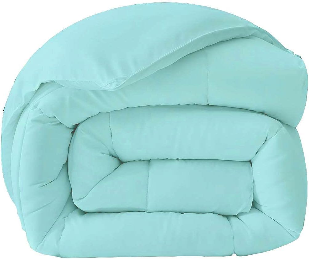 1-Piece Cotton Egytian Hotel Quality Comforter, 1000-Thread Count for 600-GSM Comforter(64x88) Inch,Twin Size, Aqua Blue