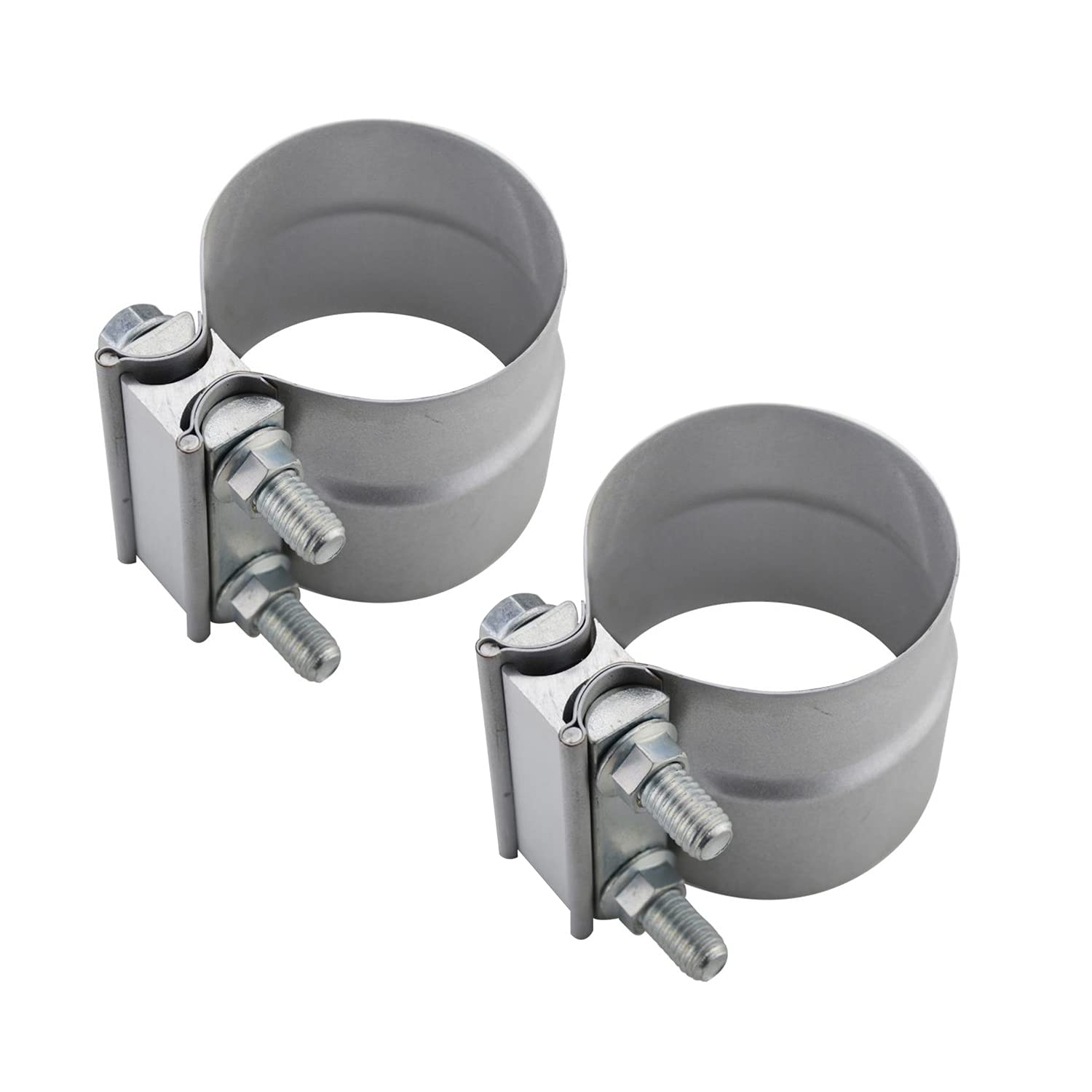 ROADFORMER 3inch exhaust clamp - Lap Joint Exhaust Band Clamp Preformed Aluminized Steel (2 Pack)