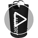 Image of 90 L Large Laundry Basket for Clothes, Collapsible Dirty Clothes Storage Bag with Padded Carry Handles, Waterproof Upright Laundry Hamper for Bedroom, Dorm, Apartment & Laundromat