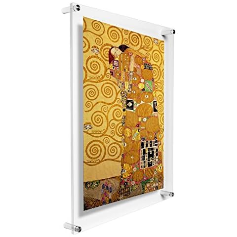 B&NN Double Panel Floating Clear Acrylic Wall Mounted Sign Frame Certificate Frame Wall Photo or Document Frame (4x6 inch) Cover