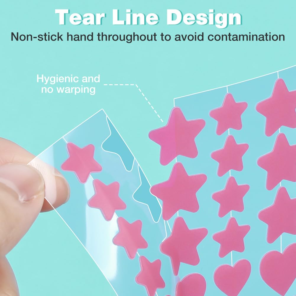 BUTBU Pimple Patches, 360 Pieces Star and Heart Hydrocolloid Spot Patch, Mighty Blemish-Patches - Image 3