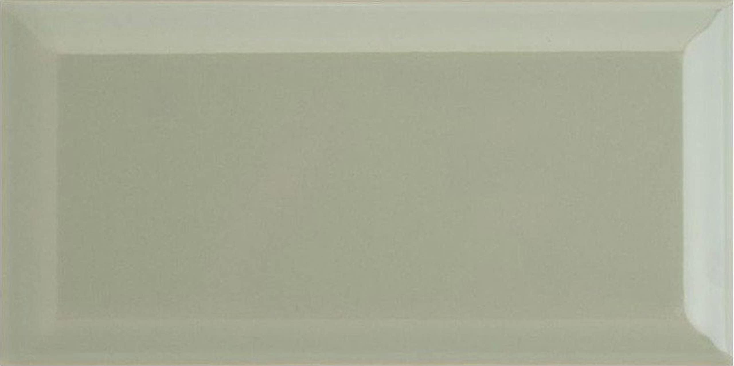 Metro Green Sage Ceramic Wall Bathroom Tile Subway Brick Effect 100mm x 200mm Bevelled Edge Kitchen Tiles Gloss Finish 1m2 Box of 50