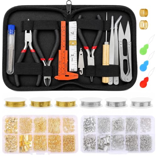 Jewelry Making Kit - Jewelry Repair Tools with Pliers Beading & Craft Wire