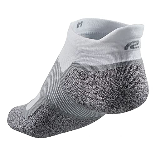 Road Runner Sports R-Gear OS1st Ultimate Performance No Show Socks for Men and Women, White, S, (3 Pairs)2
