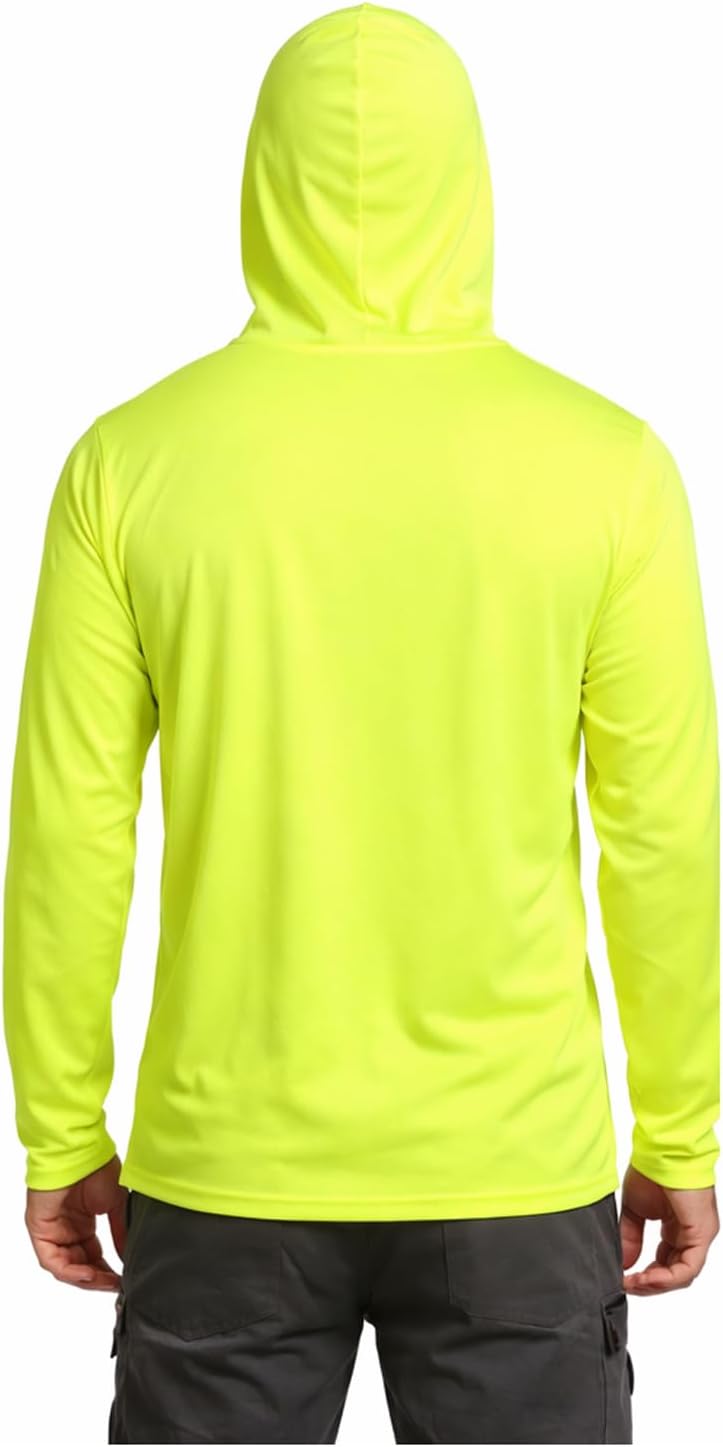 TZ Promise Men UPF 50+ Sun Protection Breathable Long Sleeve T-Shirts Workout with Hood-4 Pack